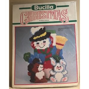 Vintage Bucilla Snowman & Animals Doorstop Kit 61123 Christmas Craft NEW
